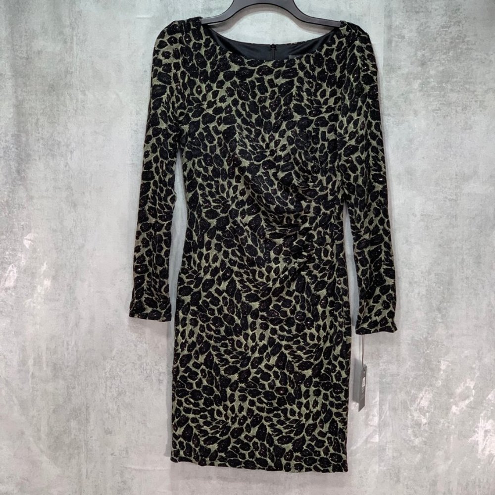Vince Camuto Long Sleeve Glitter Animal Print Shea - Picture 2 of 12